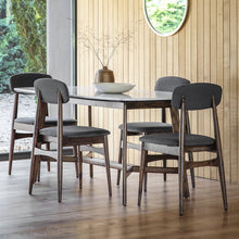 Load image into Gallery viewer, Linnea 4 Seater Rectangular Marble Dining Table in Dark Brown
