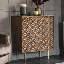 Load image into Gallery viewer, Jade Small Acacia Wood Drinks Cabinet in Gold
