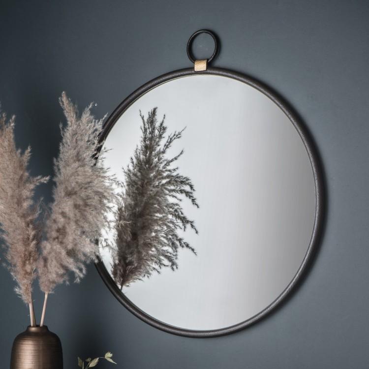 Nova Round Mirror in Black