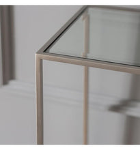 Load image into Gallery viewer, Lauren Rectangular Glass Console Table in Silver
