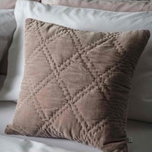 Load image into Gallery viewer, Iggy Quilted Cotton Velvet Cushion in Blush
