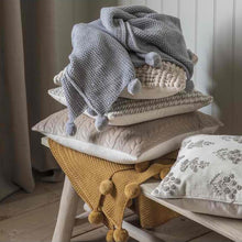 Load image into Gallery viewer, Magdalena Pom Pom Throw in Grey
