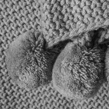 Load image into Gallery viewer, Magdalena Pom Pom Throw in Grey
