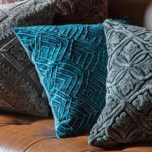 Load image into Gallery viewer, Yasmin Velvet Cushion in Teal
