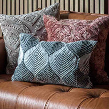 Load image into Gallery viewer, Dionne Embroidered Cushion in Grey
