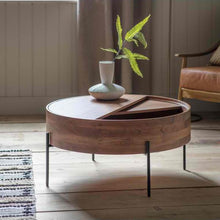 Load image into Gallery viewer, Juni Round Acacia Wood Coffee Table in Brown
