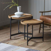 Load image into Gallery viewer, Zyra Round Wooden Nest Tables in Black
