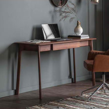 Load image into Gallery viewer, Talia Wood Desk in Dark Brown
