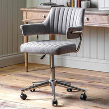 Load image into Gallery viewer, Leia Fabric Swivel Office Chair in Light Grey
