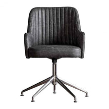 Load image into Gallery viewer, Leia Leather Office Swivel Chair in Antique Black
