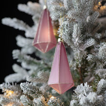 Load image into Gallery viewer, Lyra Set of 3 Glass Drop Baubles in Pink
