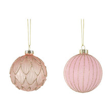 Load image into Gallery viewer, Kitty Set of 6 Round Glass Baubles in Pink
