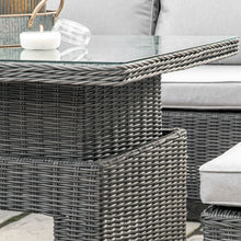 Load image into Gallery viewer, Valencia Outdoor Sofa Dining Set with Rectangular Rising Table in Grey
