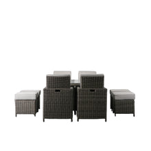 Load image into Gallery viewer, Valencia Outdoor 8-Seater Cube Dining Set in Grey
