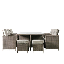 Load image into Gallery viewer, Valencia Outdoor 10-Seater Cube Dining Set in Natural

