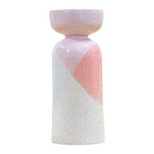 Load image into Gallery viewer, Astrid Ceramic Candle Holder in Cream And Pink
