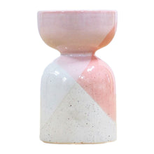 Load image into Gallery viewer, Astrid Ceramic Candle Holder in Cream And Pink
