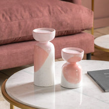 Load image into Gallery viewer, Astrid Ceramic Candle Holder in Cream And Pink
