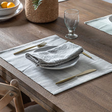 Load image into Gallery viewer, Milah Set of 4 Cotton Stripe Placemats in Grey
