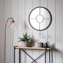 Load image into Gallery viewer, Alena Round Mirror in Black/Silver
