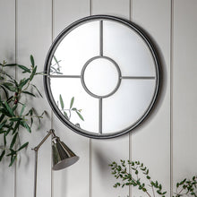 Load image into Gallery viewer, Alena Round Mirror in Black/Silver
