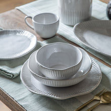 Load image into Gallery viewer, Anisa Ridged Set of 4 Beaded Dinner Plates in Natural
