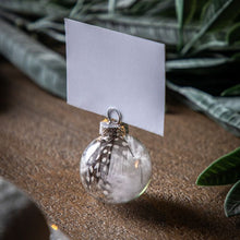 Load image into Gallery viewer, Lumi Set of 6 Bauble Name Card Holders in Silver
