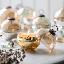 Load image into Gallery viewer, Bethany Set of 2 Gold Bauble Candles
