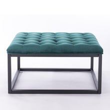 Load image into Gallery viewer, Perla Tufted Footstool in Teal
