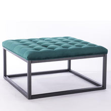 Load image into Gallery viewer, Perla Tufted Footstool in Teal
