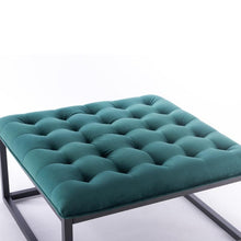 Load image into Gallery viewer, Perla Tufted Footstool in Teal
