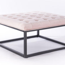 Load image into Gallery viewer, Perla Tufted Footstool in Blush
