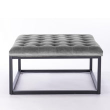 Load image into Gallery viewer, Perla Tufted Footstool in Grey
