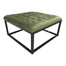 Load image into Gallery viewer, Perla Tufted Footstool in Green
