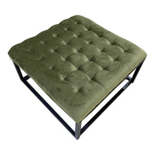Load image into Gallery viewer, Perla Tufted Footstool in Green
