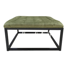 Load image into Gallery viewer, Perla Tufted Footstool in Green
