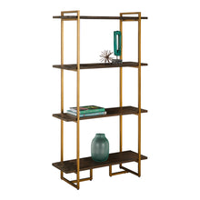 Load image into Gallery viewer, Ellannah Four Shelf Bookcase in Gold and Black
