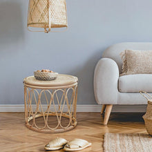 Load image into Gallery viewer, Tyra Round Rattan Side Table in Natural
