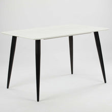 Load image into Gallery viewer, Audny 4 Seater Rectangular Marble Effect Dining Table in White

