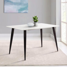 Load image into Gallery viewer, Audny 4 Seater Rectangular Marble Effect Dining Table in White
