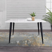 Load image into Gallery viewer, Audny 4 Seater Rectangular Marble Effect Dining Table in White
