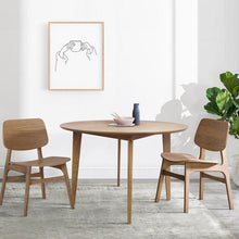 Load image into Gallery viewer, Nissa 4 Seater Round Wooden Dining Table in Natural
