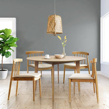 Load image into Gallery viewer, Nissa 4 Seater Round Wooden Dining Table in Natural
