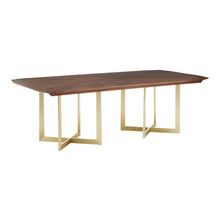 Load image into Gallery viewer, Isabelle 6 Seater Rectangular Walnut Dining Table in Gold
