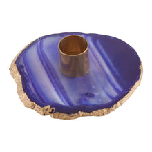 Load image into Gallery viewer, Megan Agate Candle Holder in Blue
