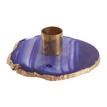 Load image into Gallery viewer, Megan Agate Candle Holder in Blue
