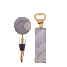 Load image into Gallery viewer, Megan Agate Opener &amp; Stopper Set in Grey
