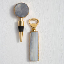 Load image into Gallery viewer, Megan Agate Opener &amp; Stopper Set in Grey
