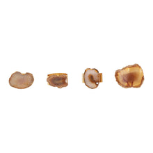 Load image into Gallery viewer, Megan Set of 4 Agate Napkin Rings in Natural And Gold Finish
