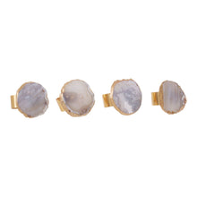 Load image into Gallery viewer, Megan Set of 4 Agate Napkin Rings in Grey
